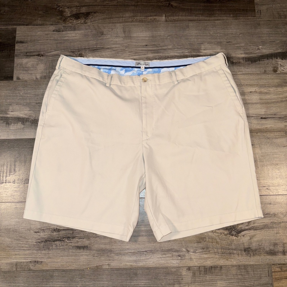 Peter Millar Shorts Mens 44 Beige Golf Performance Flat Front Casual